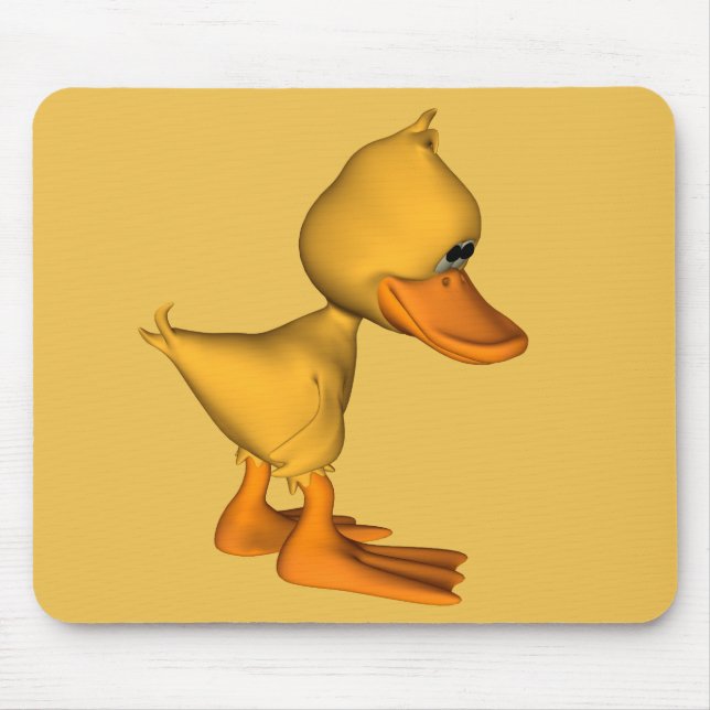 Miss you Sad little Yellow cartoon Duck Mouse Pad (Front)