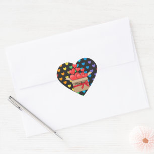 Miss you, sending you my love, heart sticker