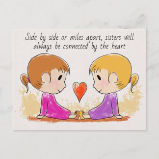 Miss You Sister Cute Postcard