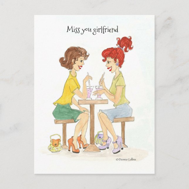 Miss You Soda Girls Postcard (Front)