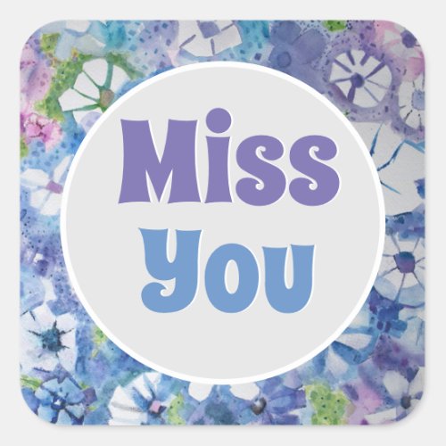 Miss You Square Sticker