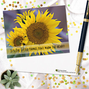 Miss You Sunflowers Close-Up Photograph Postcard