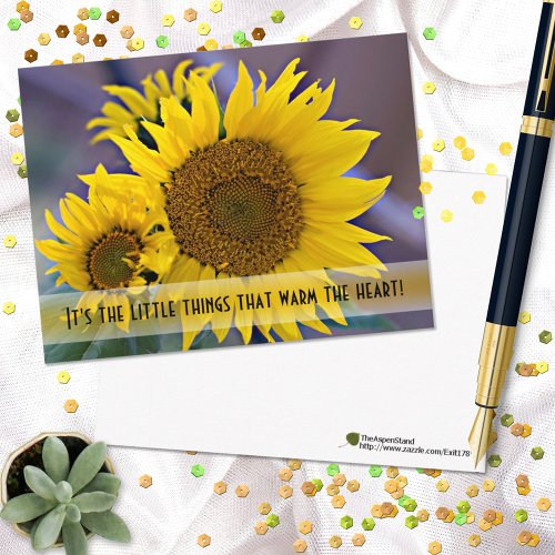 Miss You Sunflowers Close_Up Photograph Postcard