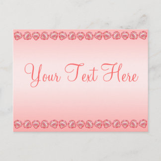 Miss You Tattered Heart Pink Ombre Template Text Postcard