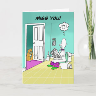 Miss you with toilet roll funny card