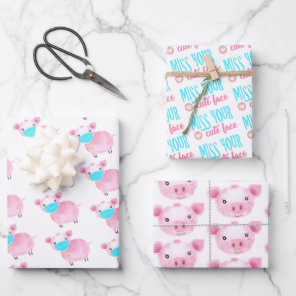 Miss Your Cute Face Pig Wrapping Paper Set