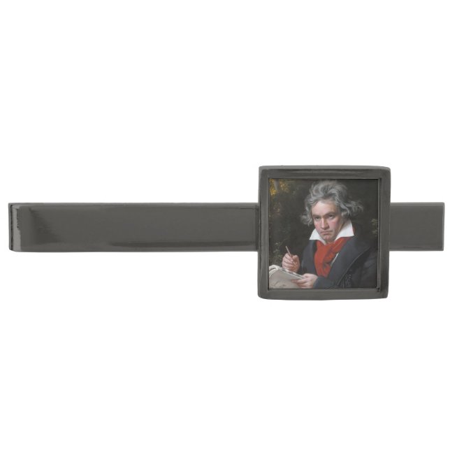 Missa Solemnis: Ludwig Beethoven Classical Music Gunmetal Finish Tie Bar (Front)
