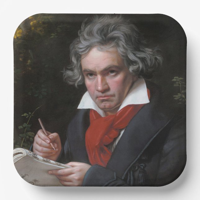 Missa Solemnis: Ludwig Beethoven Classical Music Paper Plates (Front)