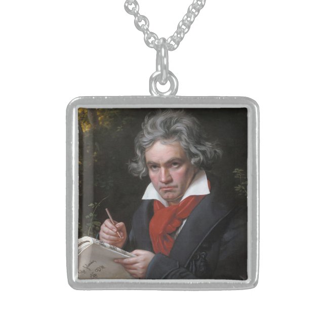 Missa Solemnis: Ludwig Beethoven Classical Music Sterling Silver Necklace (Front)