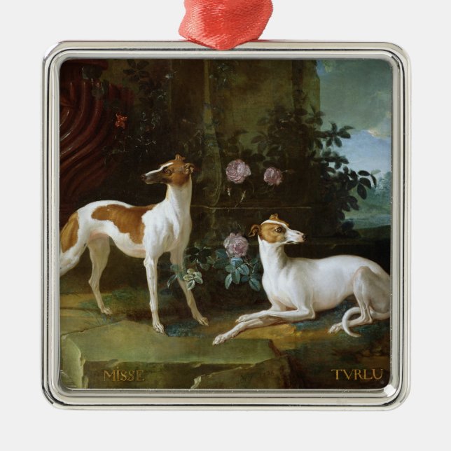 Misse and Turlu, two greyhounds of Louis XV Metal Ornament (Front)