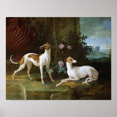 Misse and Turlu two greyhounds of Louis XV Poster