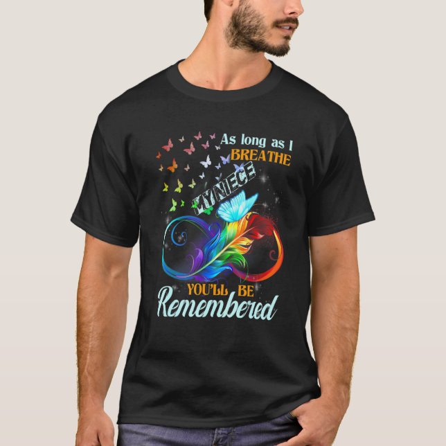 Missed Memories Of My Niece In Heaven  Aunt Uncle  T-Shirt (Front)