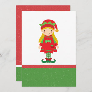 Misses Elf and Candy Canes Invitation