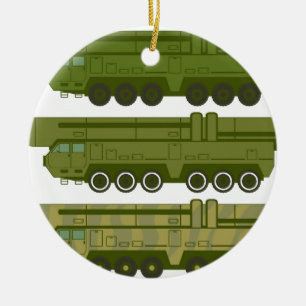 Missile carrier vector ceramic ornament