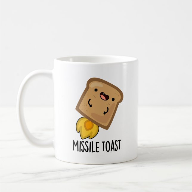 Missile Toast Funny Mistletoe Puns Coffee Mug (Left)