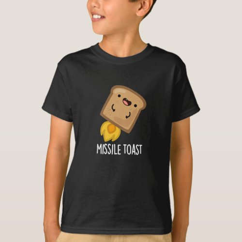 Missile Toast Funny Mistletoe Puns Dark BG T_Shirt