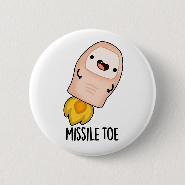 Missile Toe Funny Mistletoe Pun Button (Front)