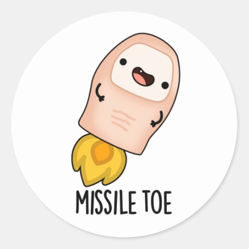 Missile Toe Funny Mistletoe Pun Classic Round Sticker