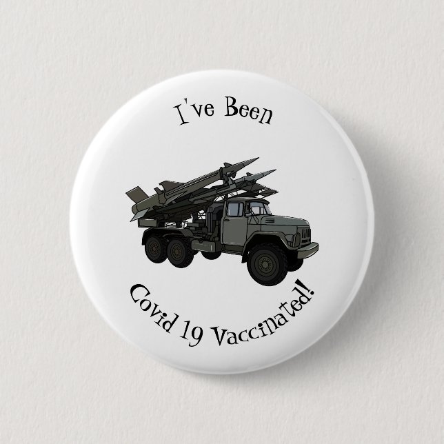 Missile vehicle cartoon illustration button (Front)