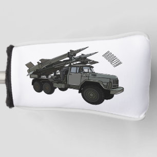 Missile vehicle cartoon illustration golf head cover