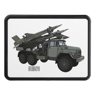 Missile vehicle cartoon illustration hitch cover