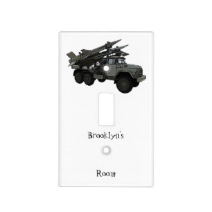 Missile vehicle cartoon illustration light switch cover