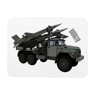 Missile vehicle cartoon illustration magnet