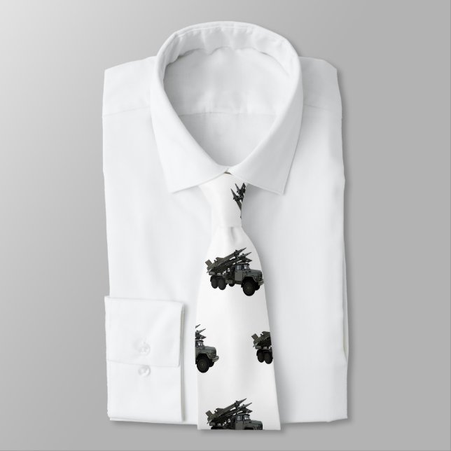 Missile vehicle cartoon illustration neck tie (Tied)