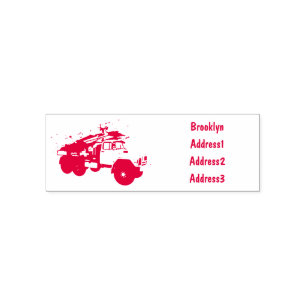 Missile vehicle cartoon illustration self-inking stamp