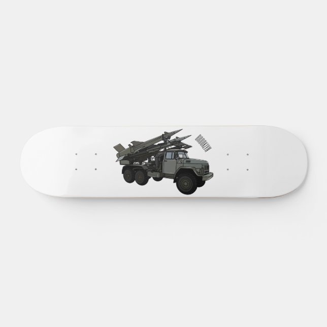 Missile vehicle cartoon illustration skateboard (Horz)