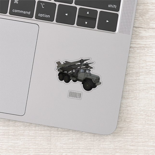 Missile vehicle cartoon illustration sticker (Detail)