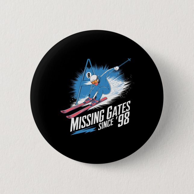 Missing Gates Since 98 Alpine Skiing  Button (Front)