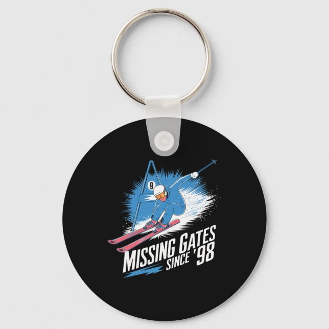 Missing Gates Since 98 Alpine Skiing  Keychain (Front)