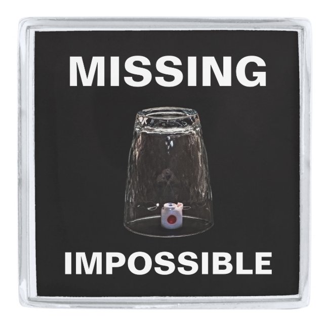 Missing Impossible Customizable Silver Finish Lapel Pin (Front)