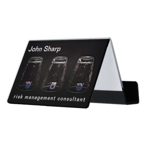 Missing Impossible Risk Management funny Desk Business Card Holder