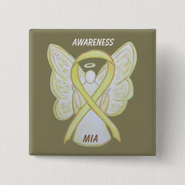 Missing in Action (MIA) Awareness Ribbon Angel Pin (Front)