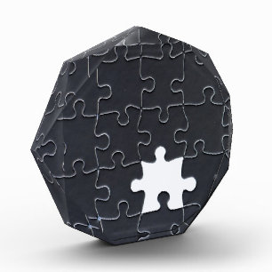 Missing Jigsaw Puzzle Piece black Acrylic Award