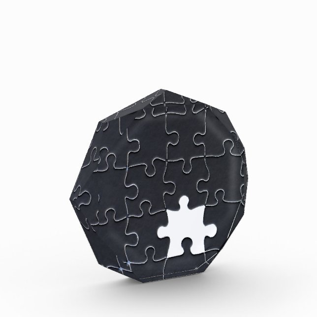 Missing Jigsaw Puzzle Piece black Award (Left)