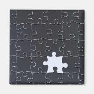 Missing Jigsaw Puzzle Piece black Magnet