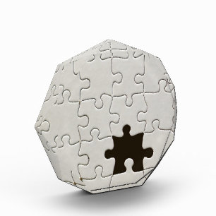 Missing Jigsaw Puzzle Piece White Acrylic Award