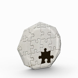 Missing Jigsaw Puzzle Piece White Acrylic Award