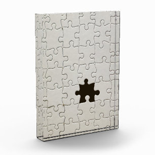 Missing Jigsaw Puzzle Piece White Acrylic Award