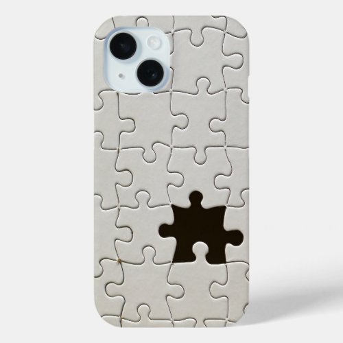 Missing Jigsaw Puzzle Piece White iPhone 15 Case