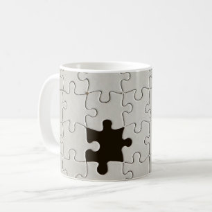 Missing Jigsaw Puzzle Piece White Coffee Mug