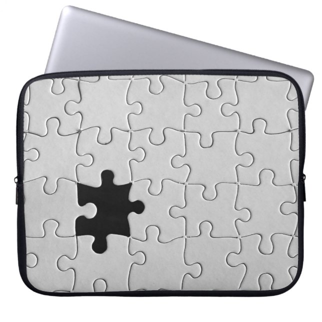 Missing Jigsaw Puzzle Piece White Laptop Sleeve (Front)