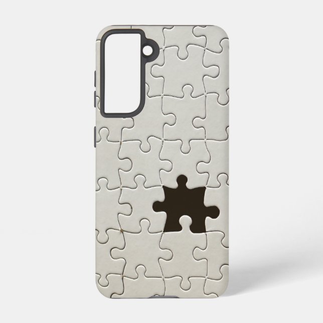 Missing Jigsaw Puzzle Piece White Samsung Galaxy Case (Back)