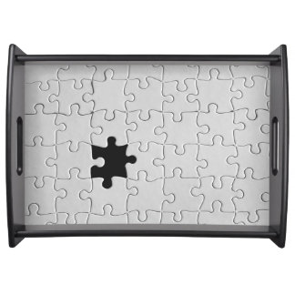 Missing Jigsaw Puzzle Piece White Serving Tray