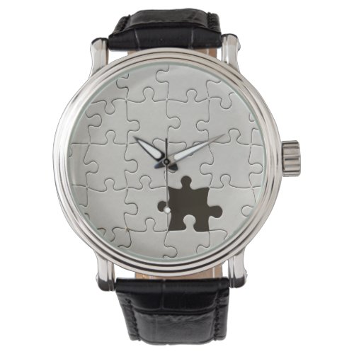 Missing Jigsaw Puzzle Piece White Watch