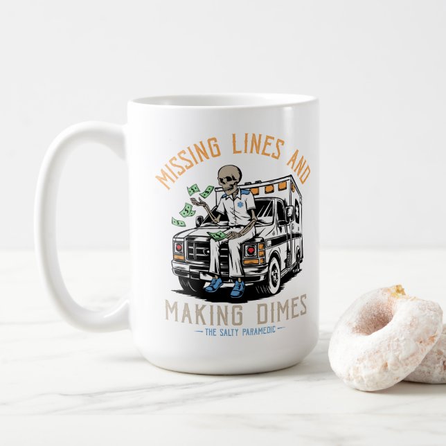 Missing Lines & Making Dimes Coffee Mug (With Donut)