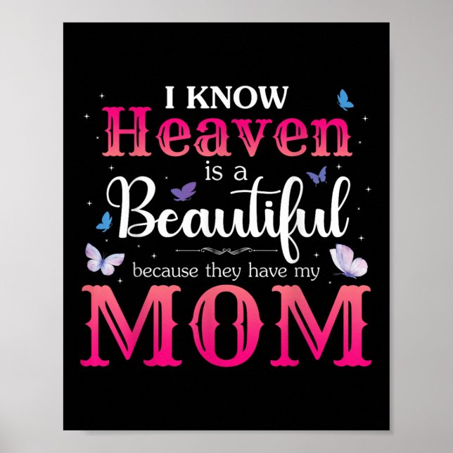 Missing Mom In Heaven Angel Memorial Day Mother Poster (Front)